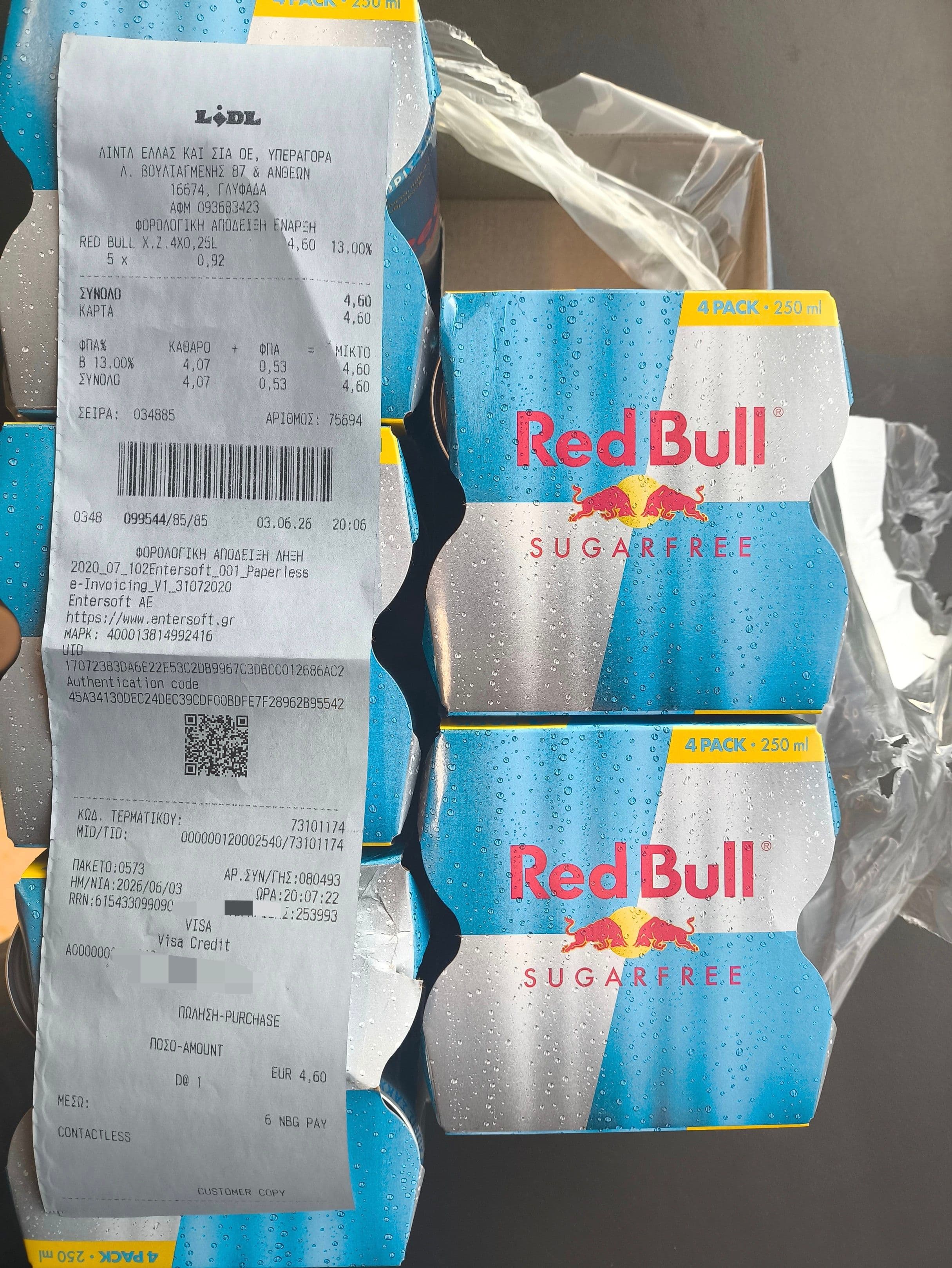 Red Bull Sugarfree-Συσκευασία 4x250ml- επιλεγμένα καταστήματα LIDL