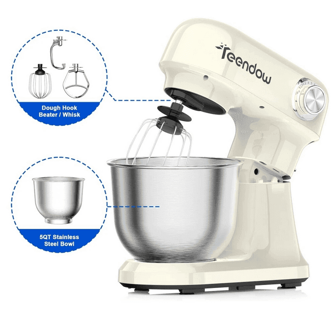 Μίξερ Teendow SM-B03 - 5lt ανοξείδωτο κάδο - 12 ταχύτητες - μεταλλικά γρανάζια 59.81€