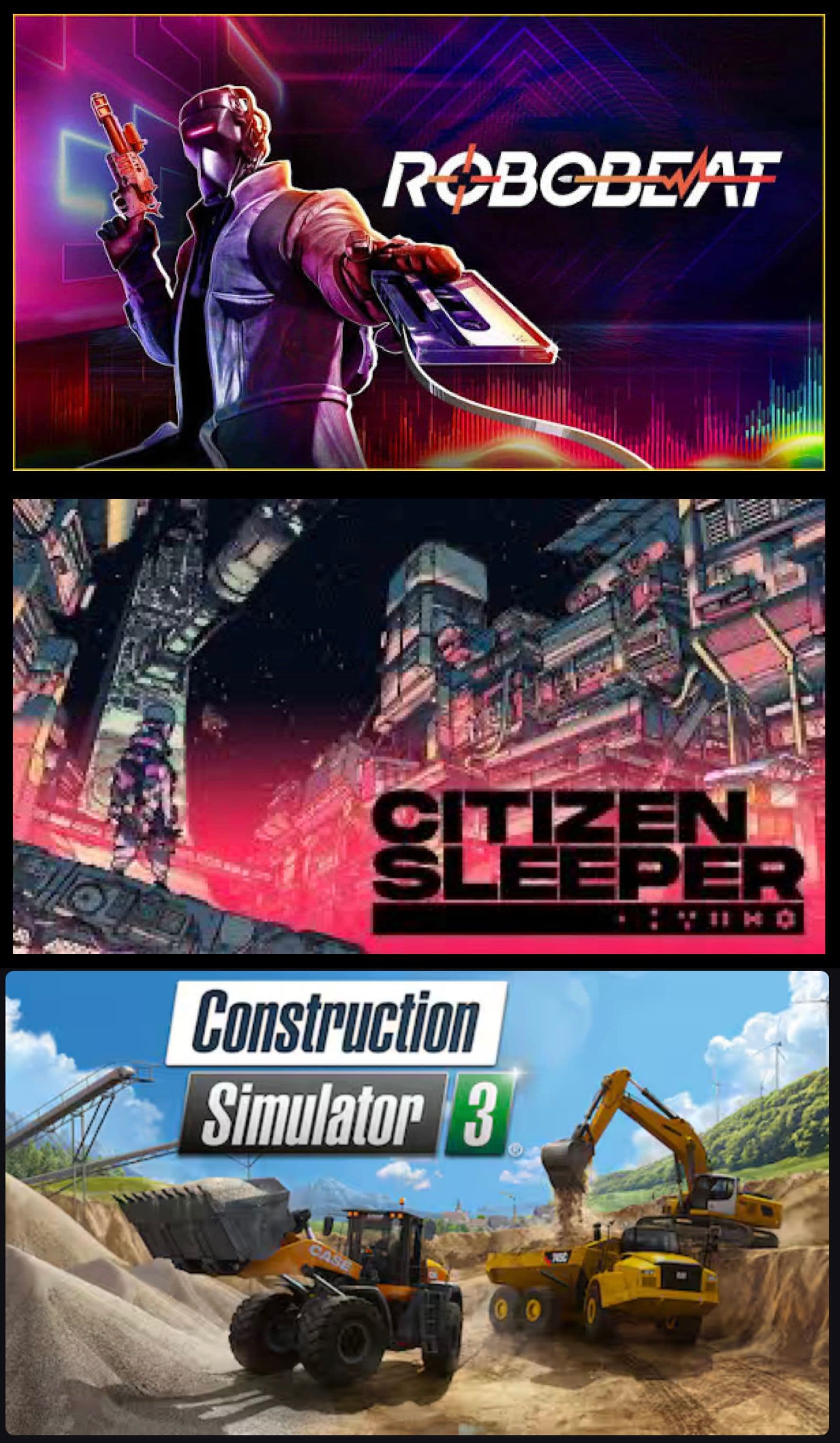 Δωρεάν τo “ROBOBEAT” (PC), το “Citizen Sleeper” (PC) & το "Construction Simulator 3" (Android & iOS), στο Epic Games Store
