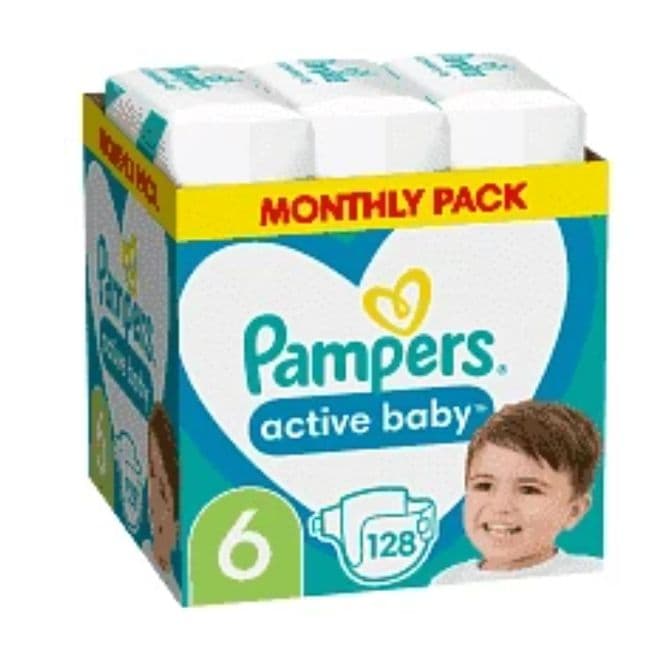 Pampers Active Baby Monthly Pack (128τεμ) Νο 6 από το My market 
