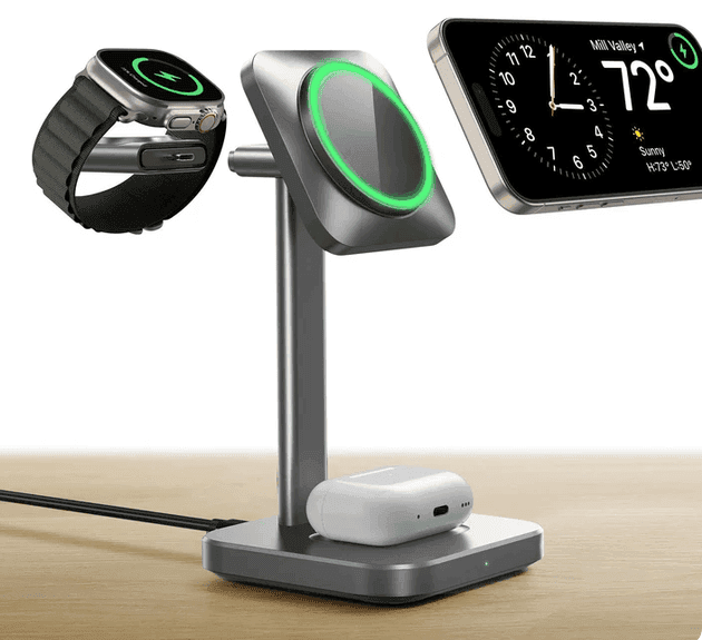 ESR 3-in-1 Magnetic Charging Station Grey-Titanium (15W) με 16.80€