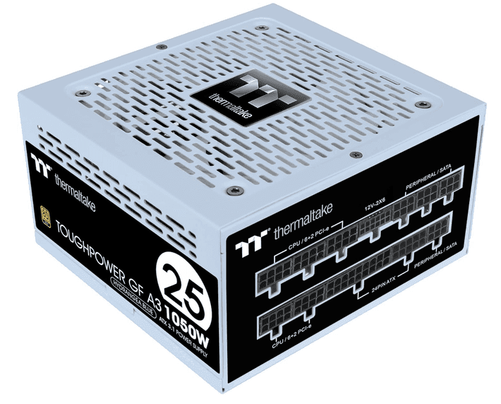 Thermaltake GF A3 1050W PC-ATX 3.1 Power Supply PCIe Gen 5.1  Quiet 140 Fan | 25 Years Hydrangea Limited Edition 110.80€