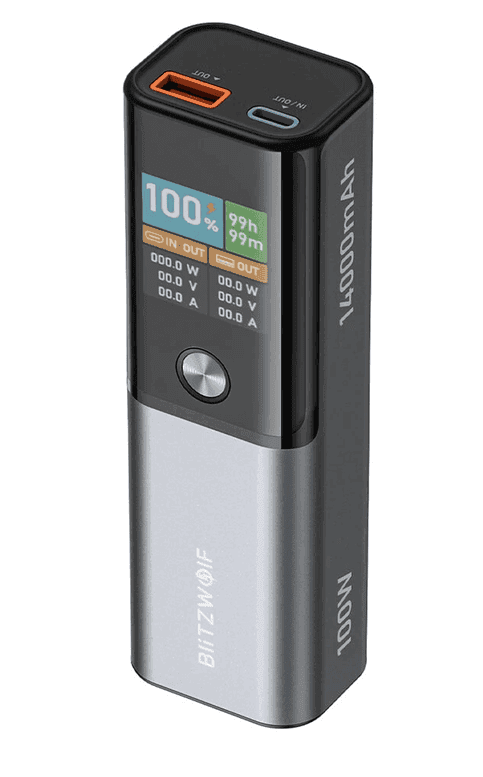 Φορτιστής BlitzWolf BW-P23 100W 14000mAh 1 είσοδο & 2 εξόδους Υποστήριξη PD QC AFC SCP 