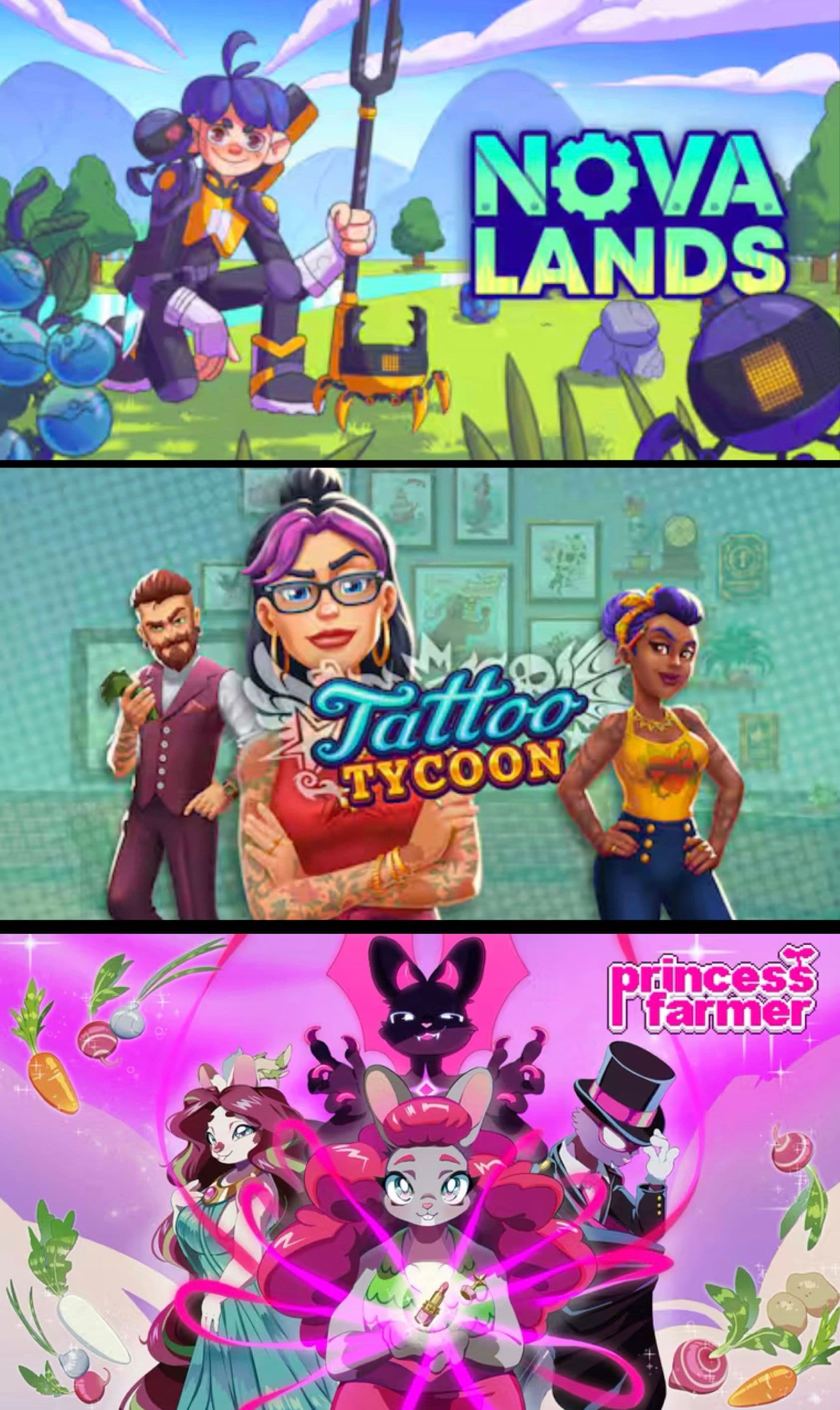 Δωρεάν τo “Nova Lands” (PC), το “Tattoo Tycoon” (PC) & το “Princess Farmer” (Android & iOS), στο Epic Games Store