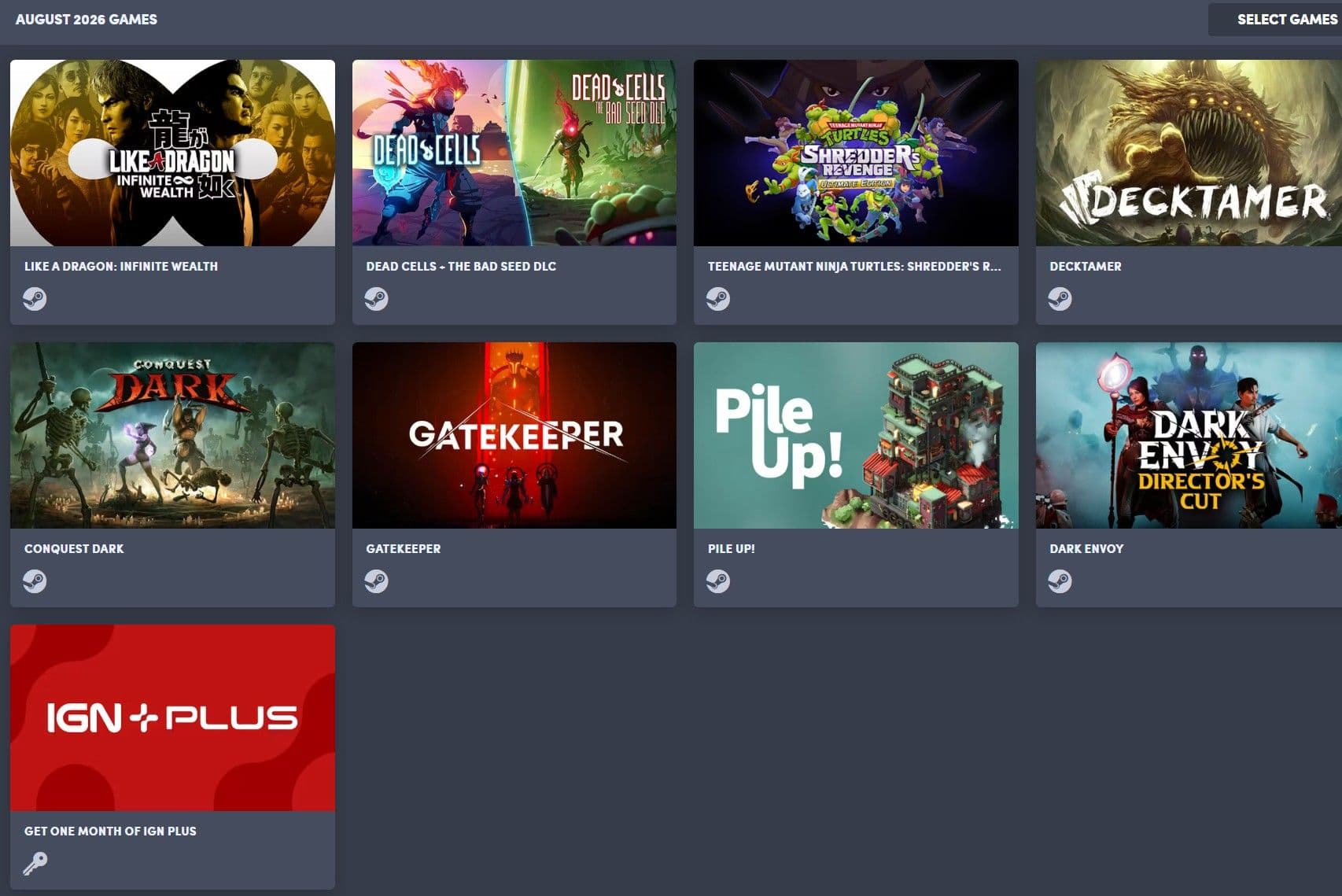 Humble Choice Αυγούστου 2026 (με Like a Dragon: Infinite Wealth, Dead Cells και άλλα)