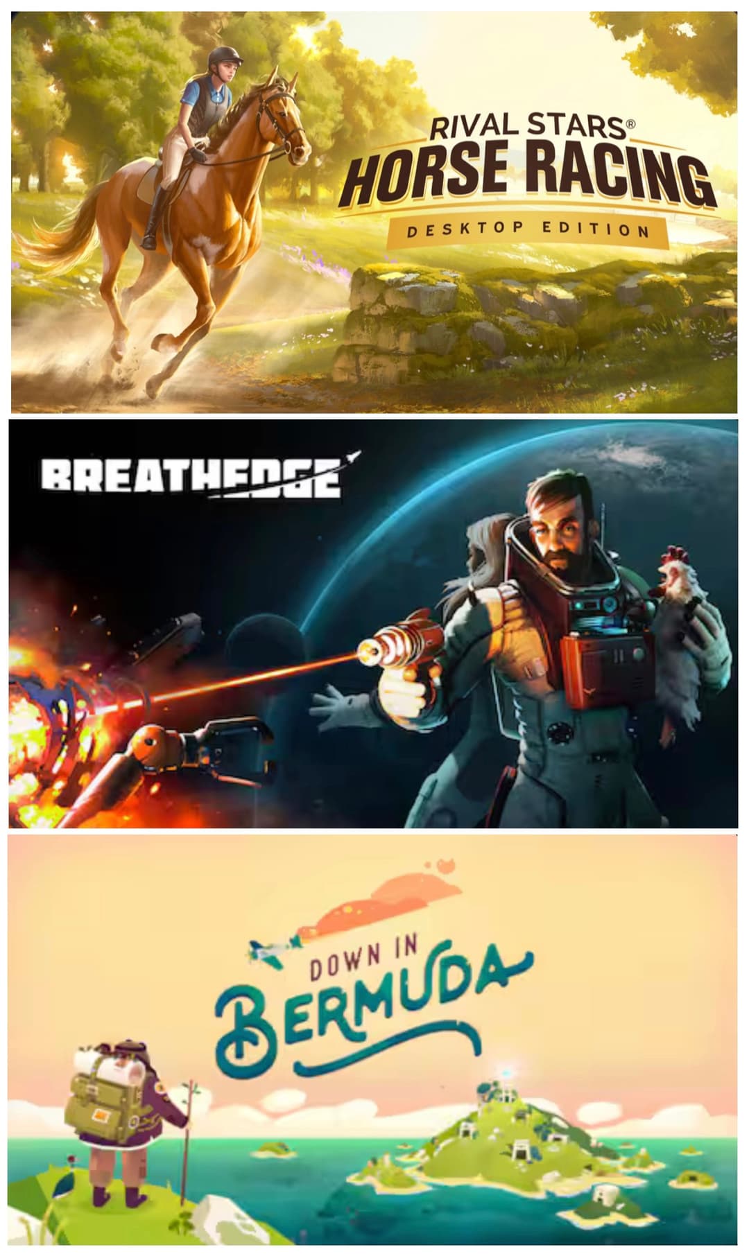 Δωρεάν το “Rival Stars Horse Racing: Desktop Edition” (PC), τo “Breathedge” (PC) & το "Down in Bermuda" (Android & iOS), στο Epic Games Store