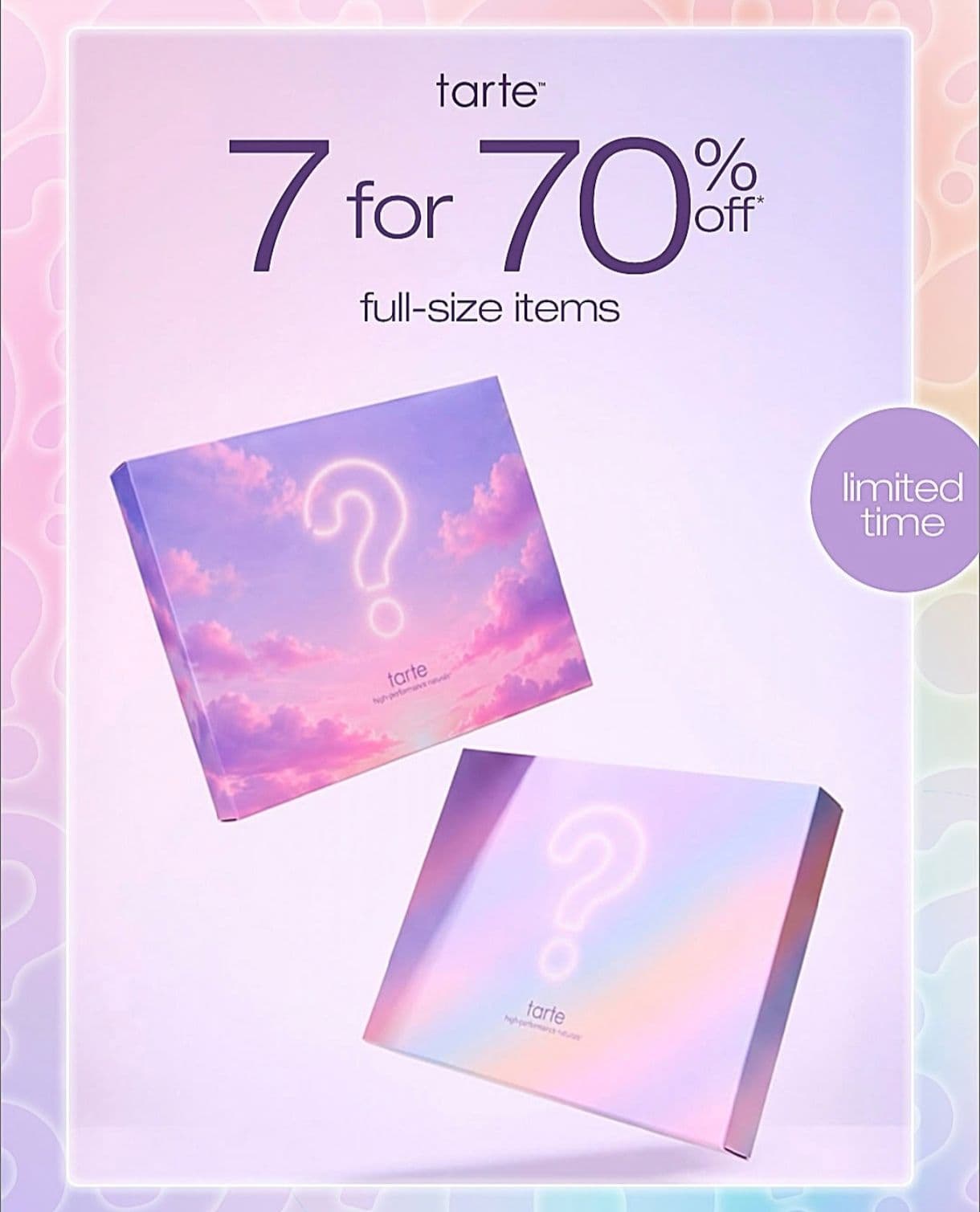 -70% Mystery box με 7 full size προϊόντα από Tarte Cosmetics