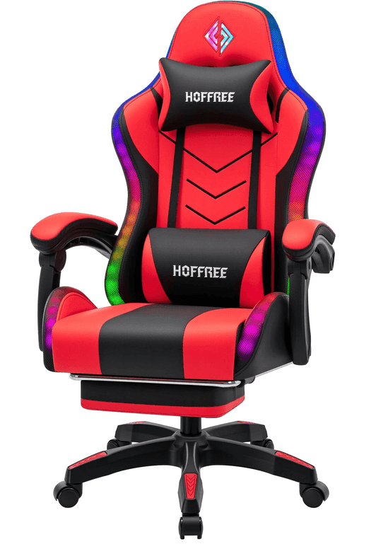 Gaming καρέκλα HOFFREE RGB με ηχεία/RGB φωτισμό/μασάζ/footrest 88.92€