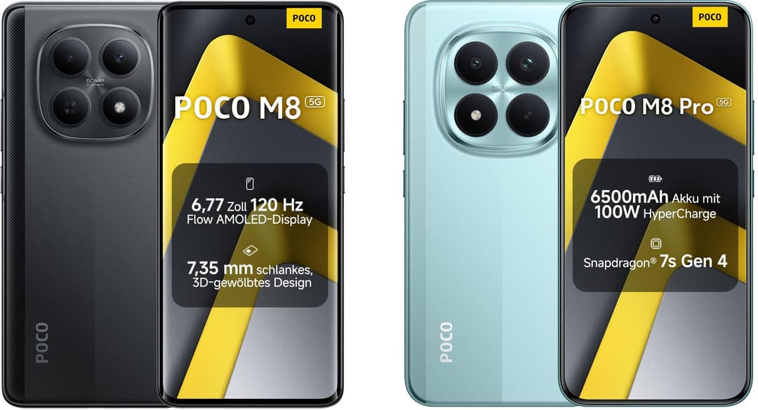 Poco M8 (8GB/512GB) με 224€ & Poco M8 Pro (8GB/256GB) με 266€
