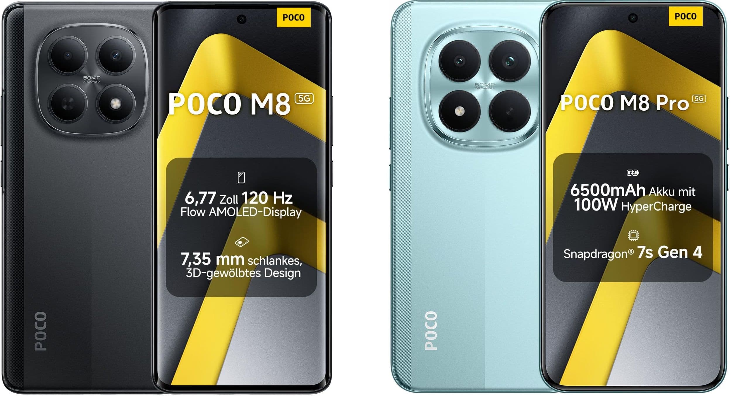 Poco M8 (8GB/512GB) με 224€ & Poco M8 Pro (8GB/256GB) με 266€