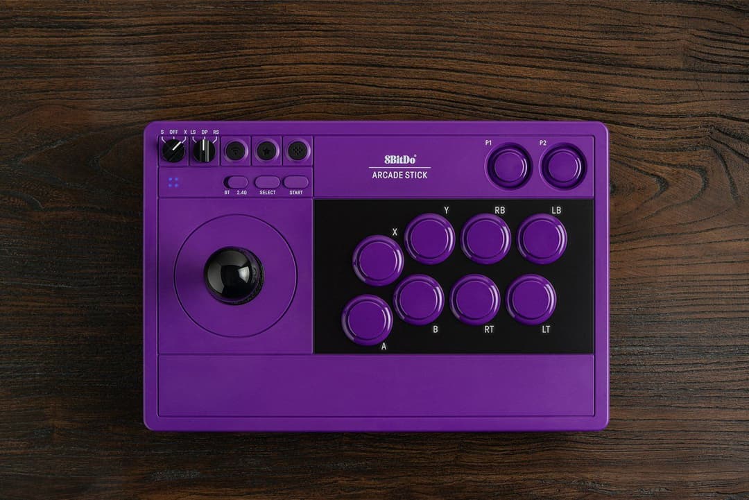 8bitdo Arcade Stick 2.4g Χειριστήριο PC & NS Μωβ