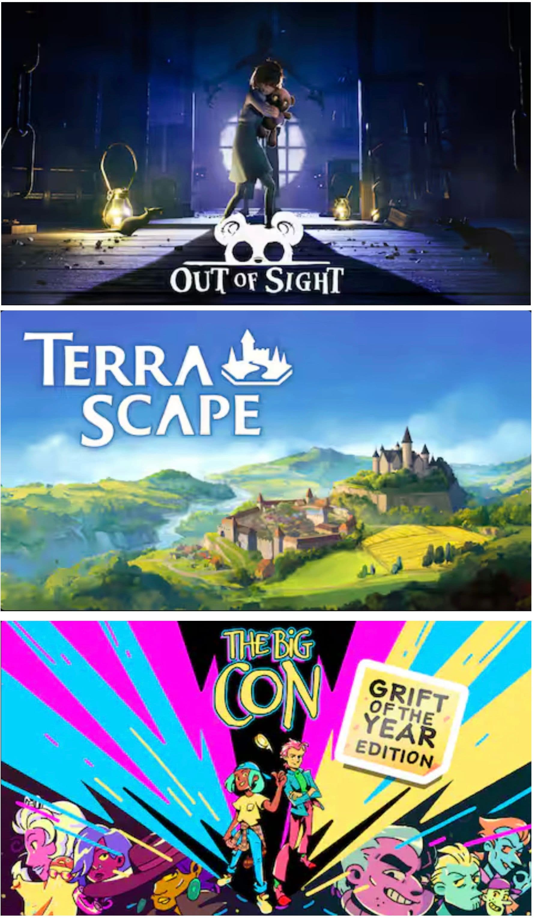 Δωρεάν τo “Out of Sight” (PC), το “TerraScape” (PC) & το "The Big Con" (Android & iOS), στο Epic Games Store