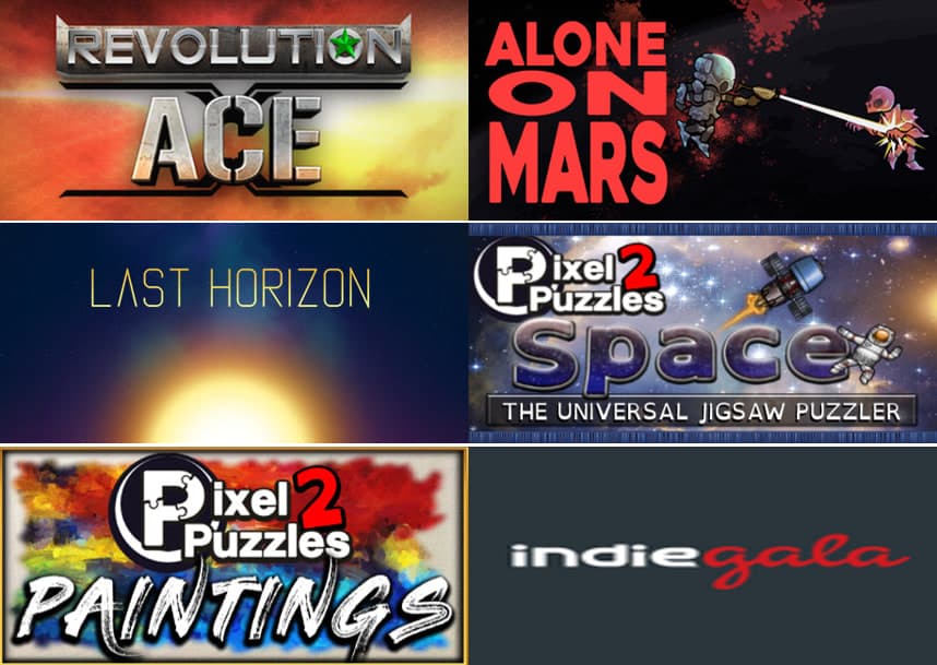 Δωρεάν 5 indie παιχνίδια για PC τα: Alone on Mars, Revolution Ace, Last Horizon, Pixel Puzzles 2: Paintings και Pixel Puzzles 2: Space, από Indiegala