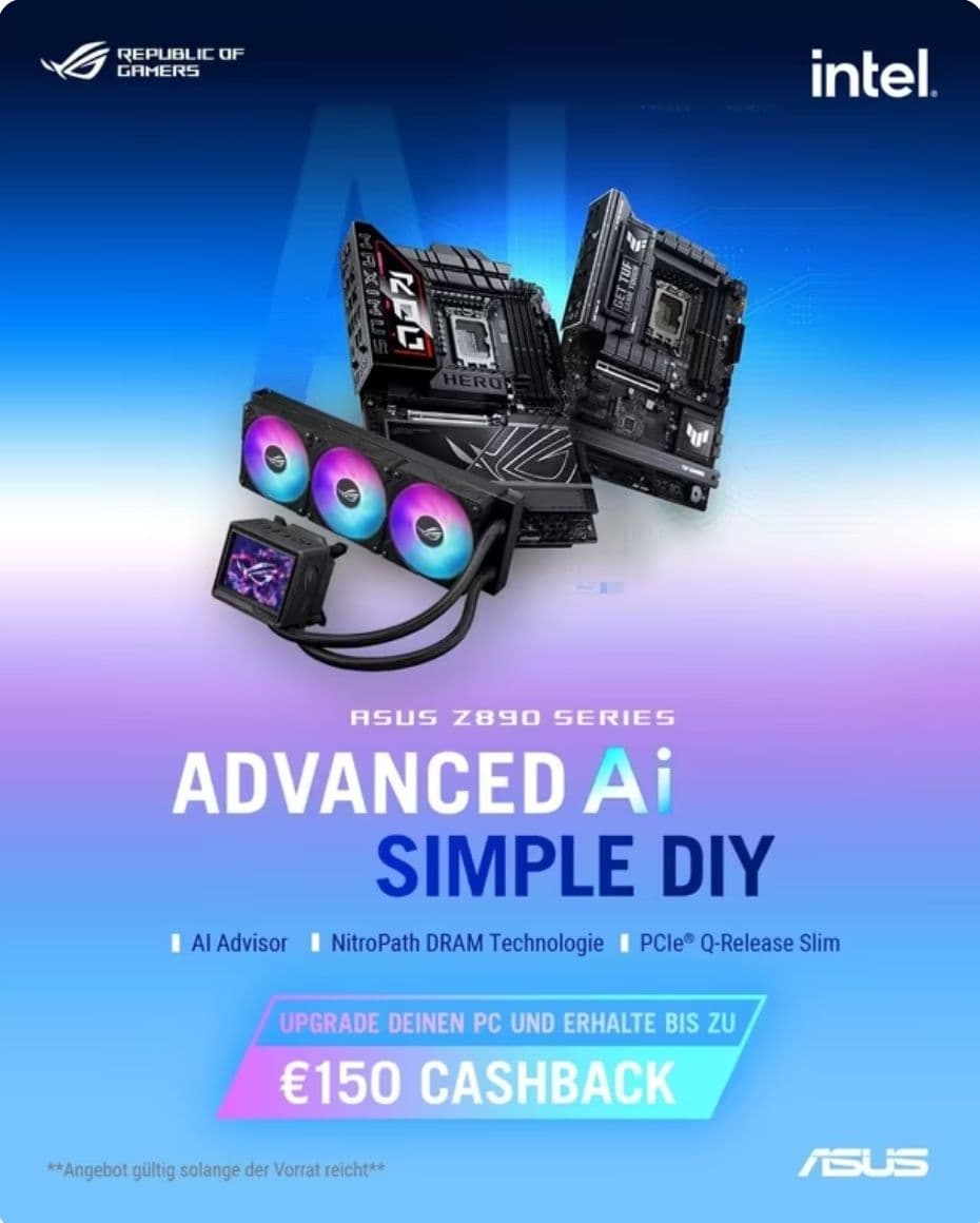 ASUS: Έως 150€ επιστροφή μετρητών σε μητρικές πλακέτες και ψύξη της σειράς Z890