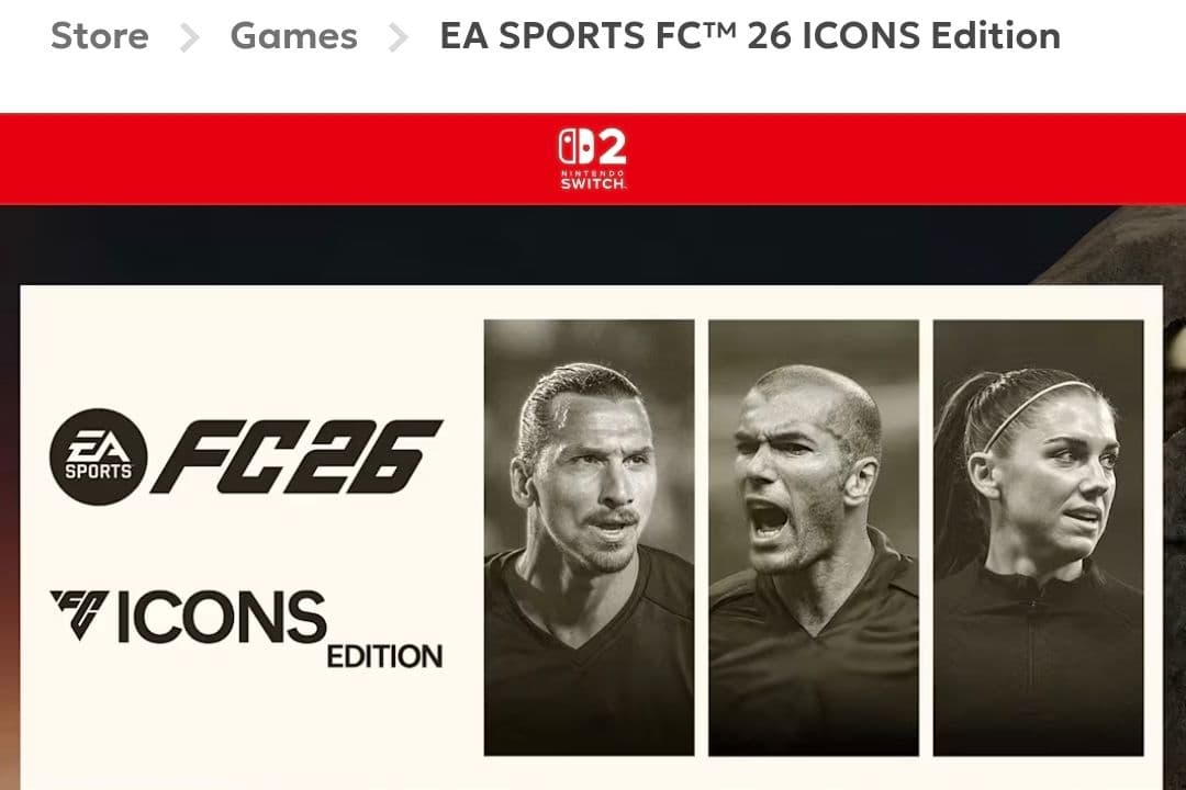 EA Sports FC 26 Icons Edition 19.99€ Nintendo Switch 2