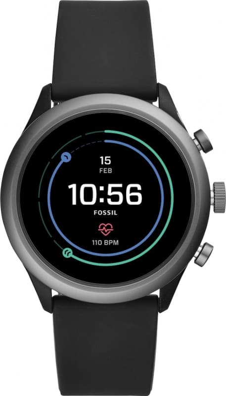 Fossil Sport 43mm smartwatch (αντρικό, σε χρώματα μαύρο και μπλε)