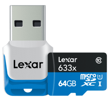 Κάρτα μνήμης Lexar 64GB Micro-SD 633x στα 37,72€ @ MyMemory.de
