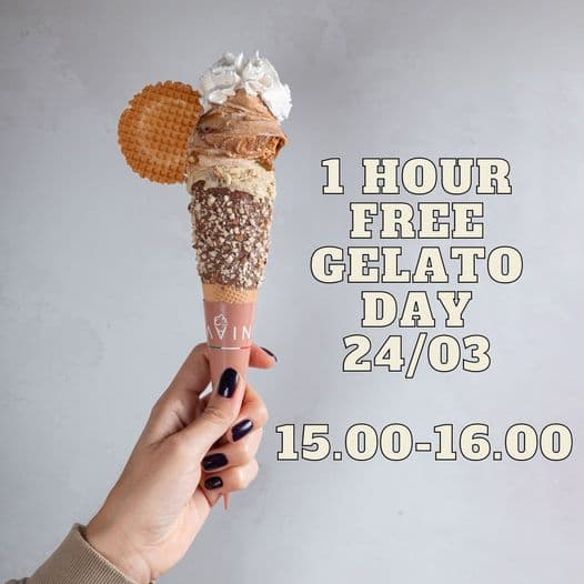 1 ώρα δωρεάν Gelato από τα Da Vinci την Παρασκευή 24/3 στις 15:00-16:00
