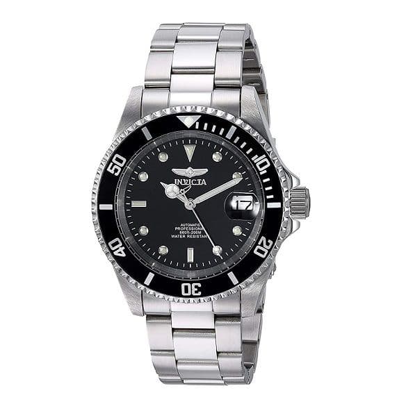 Invicta Pro Diver Ρολόι Αυτόματο με Μεταλλικό Μπρασελέ σε Ασημί χρώμα