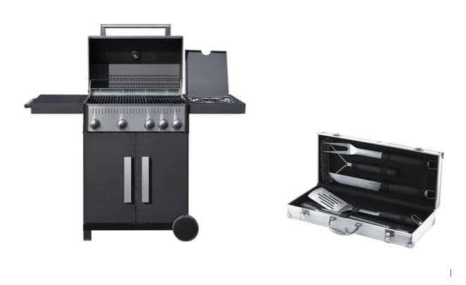 Ψησταριά υγραερίου B500 4 + 1, στα 175€ και Σετ εργαλείων ψησίματος NATERIAL BETA από μέταλλο, στα 14,90€, από Leroy merlin (🌙Dark night offers έως -45%)