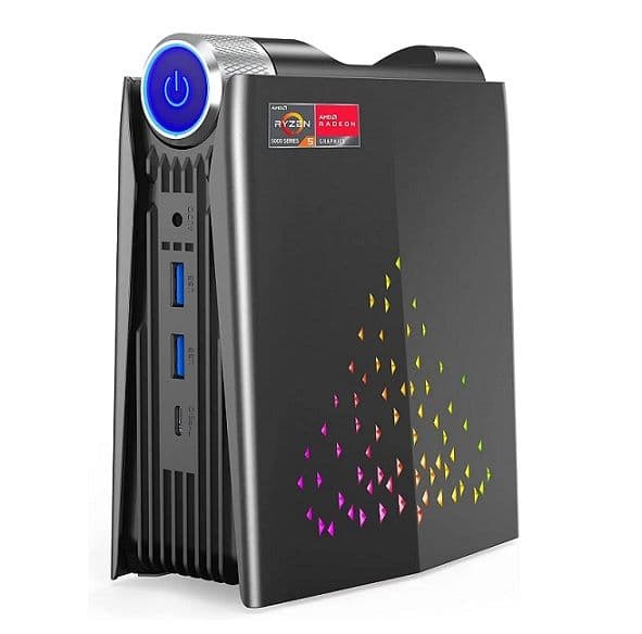 Mini PC ACEMAGICIAN RGB - AMD Ryzen 5 5600U, 16GB DDR4, 512GB SSD, Windows 11 Pro, με 3 modes λειτουργίας