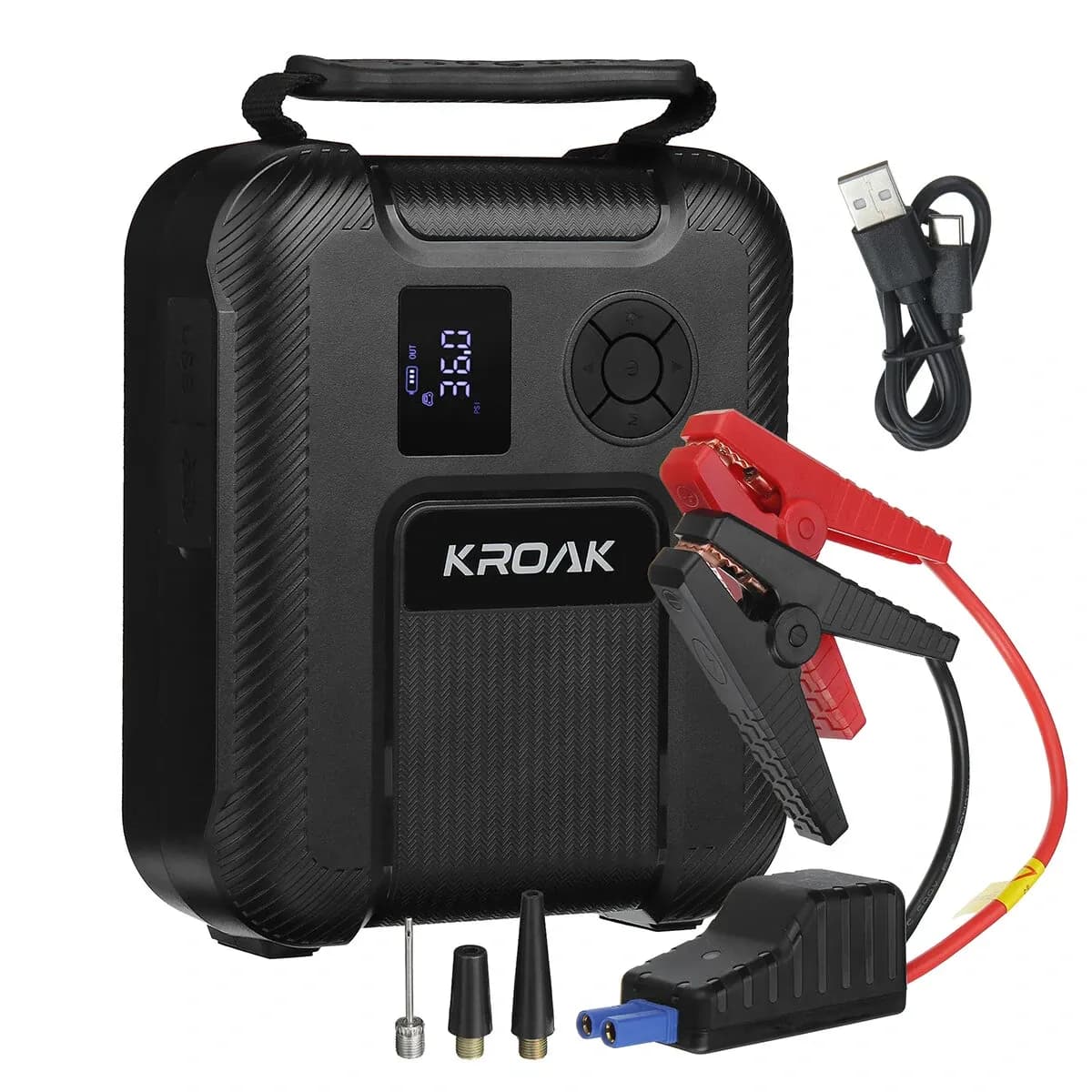 Jump Starter αυτοκινήτου με αεροσυμπιεστή 150PSI Dual USB Power Bank LED φακός 4 σε 1, Φορητός εξωτερικός χώρος έκτακτης ανάγκης