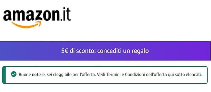 Έκπτωση 5€ για παραγγελίες από 15€ - Amazon IT (επιλεγμένοι λογαριασμοί)