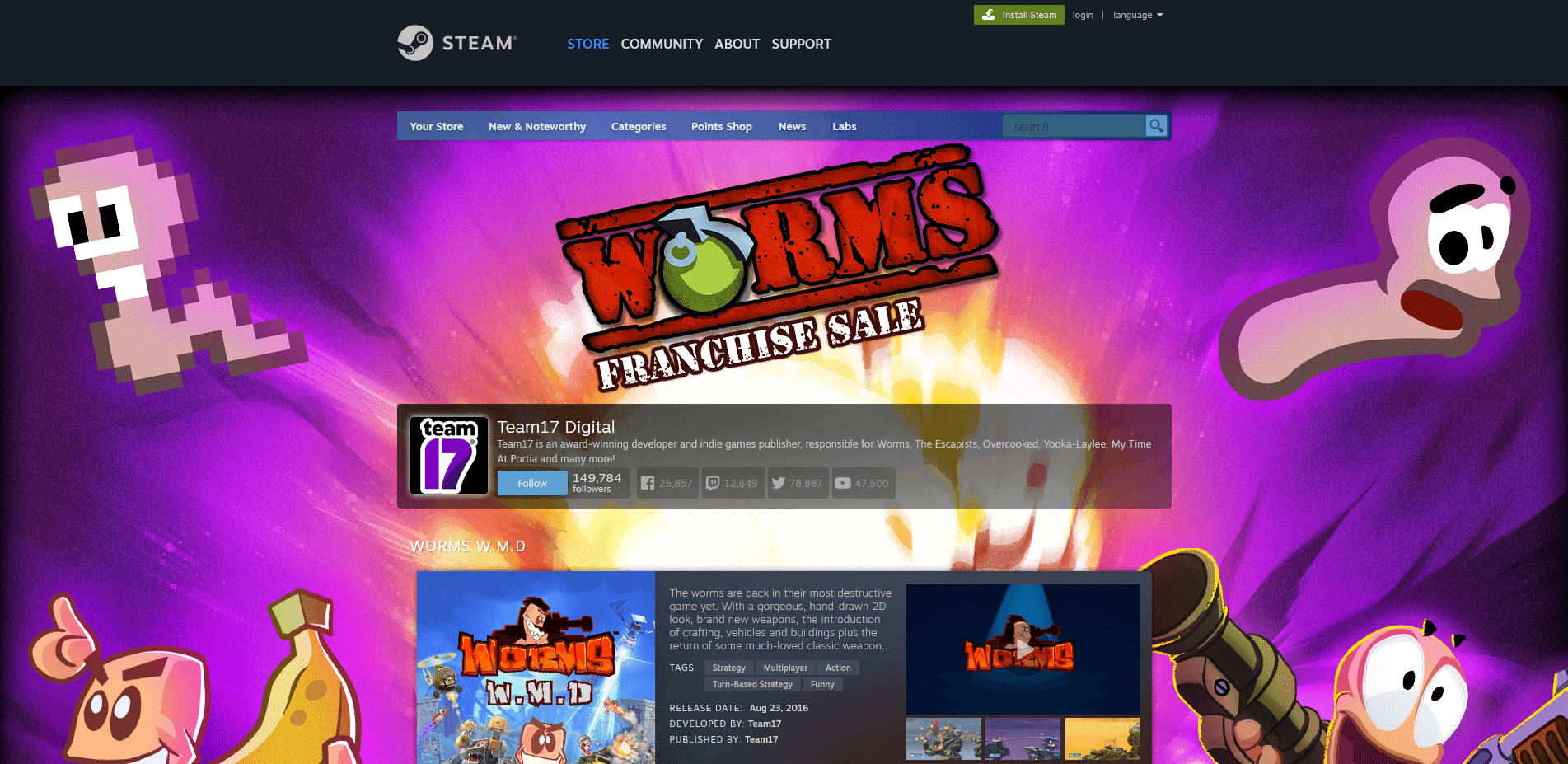 Total Wormage στο Steam από 2,99€