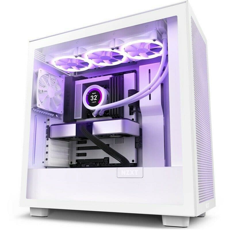 NZXT H7 Flow Gaming Midi Tower Κουτί Υπολογιστή με Πλαϊνό Παράθυρο Matte White