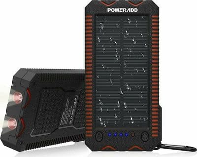 Poweradd Apollo 2 αδιάβροχο Ηλιακό Power Bank 12000mAh 18W με 2 Θύρες USB-A Μαύρο