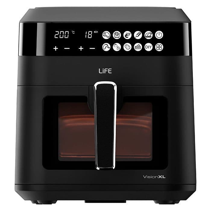 Life Vision XL Φριτέζα Αέρος με Αποσπώμενο Κάδο 6.3lt Μαύρη