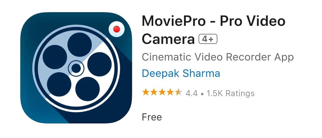MoviePro - Pro Video Camera (iOS) δωρεάν από 9.99€