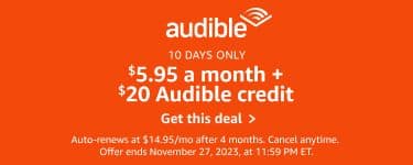 Audible Plus με 5,95$ το μήνα για 4 μήνες και 20$ Audible credit