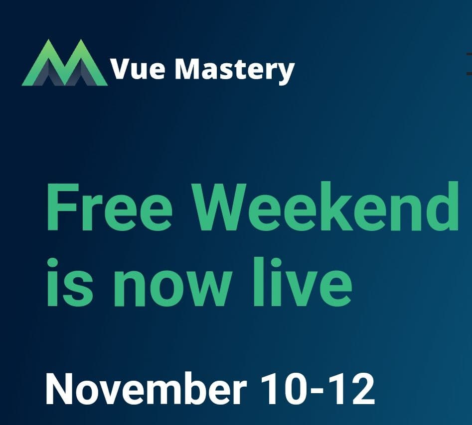 Vue Mastery Δωρεάν για το ΣΚ ΟΛΑ τα μαθηματα