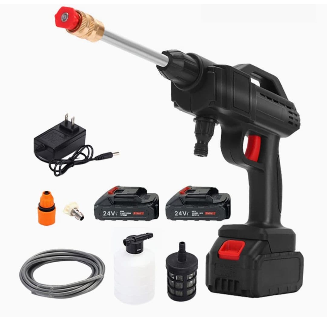 Electric Pressure Washer, 600W Cordless 22BAR με δύο μπαταρίες 28.19€