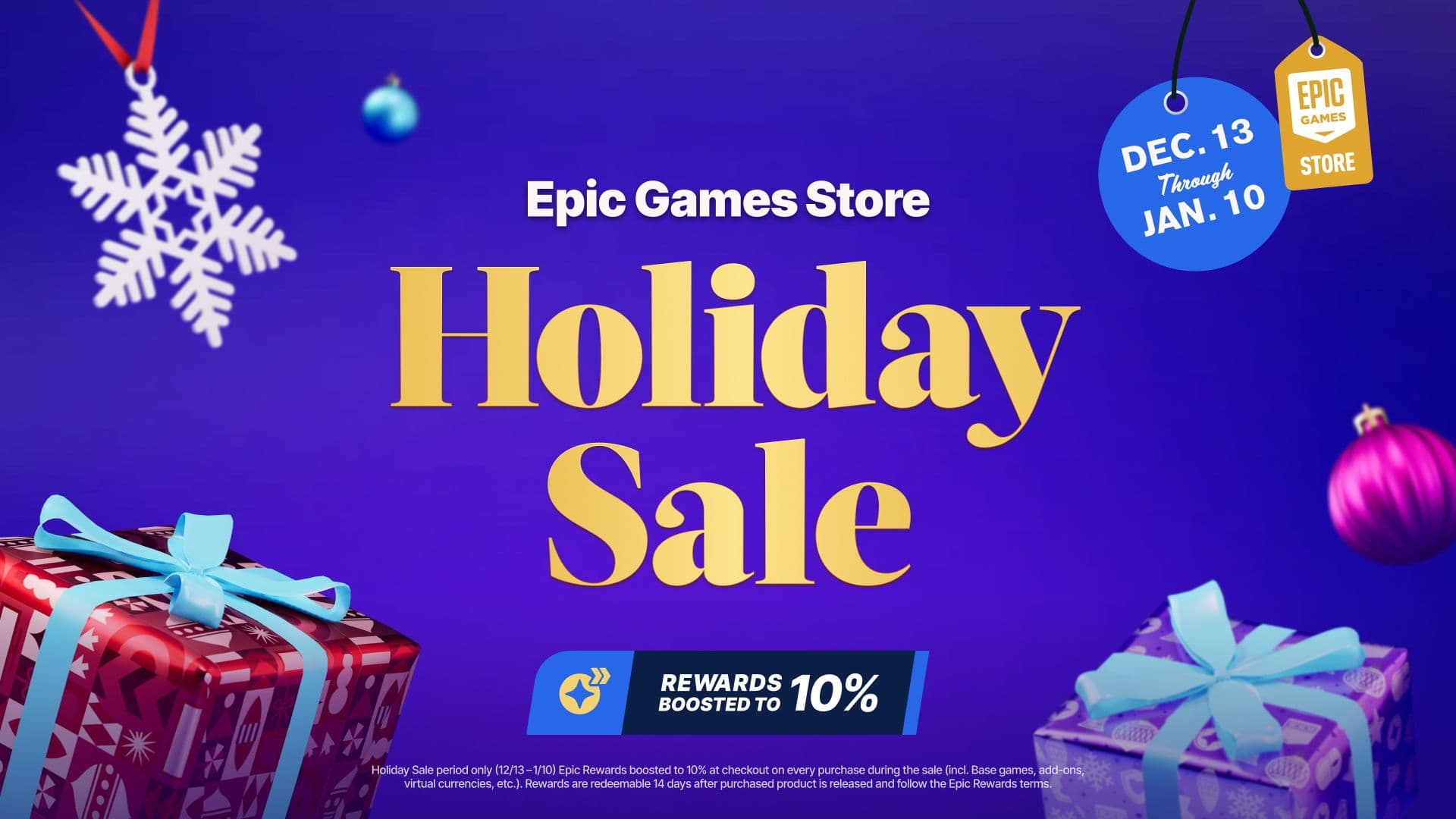 Holiday Sale 2023 στο Epic Games store με κουπόνι -33% για αγορά άνω των 15€