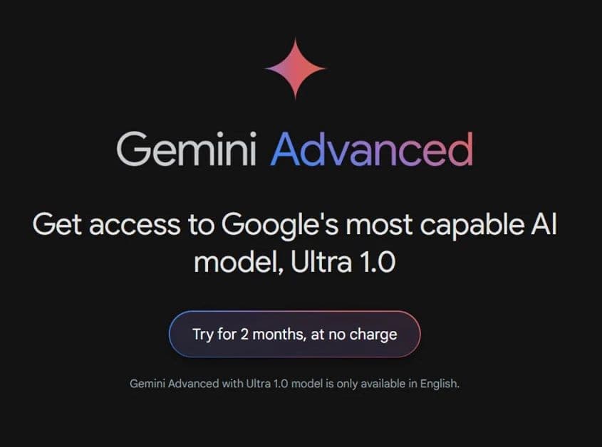 Δυο μήνες δωρεάν συνδρομή Google Gemini Advanced AI Premium 2TB