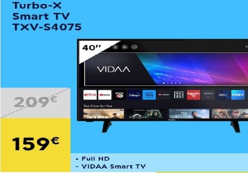 Smart TV Turbo-X LED TV TXV-S4075 40" Full HD στα 159€, από το ΠΛΑΙΣΙΟ