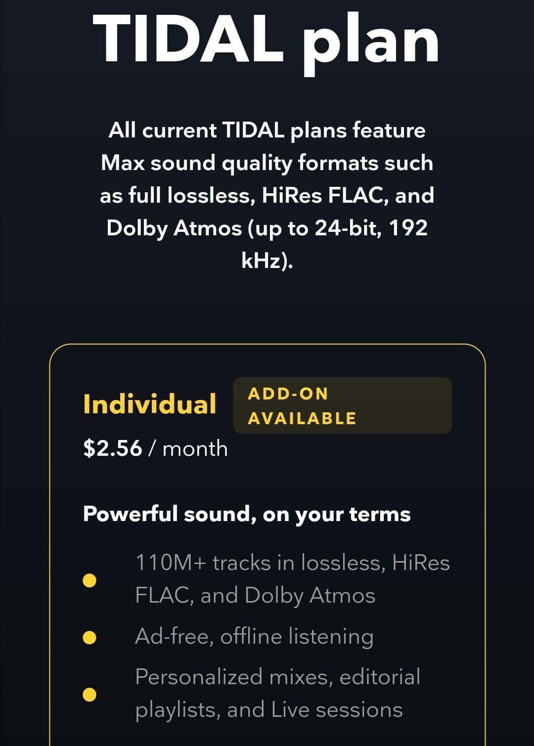 Tidal μέσω VPN (Νιγηρία) από 2,36 €/2,56 $ ανά μήνα