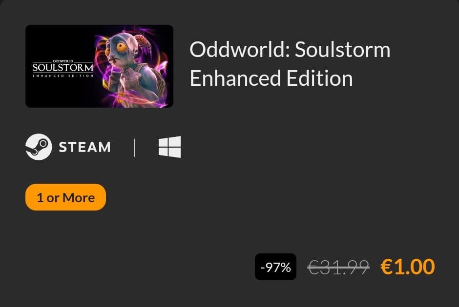 Oddworld: Soulstorm Enhanced Edition 0.9€ Fanatical(PC-Steam) + Fanatical Bundle