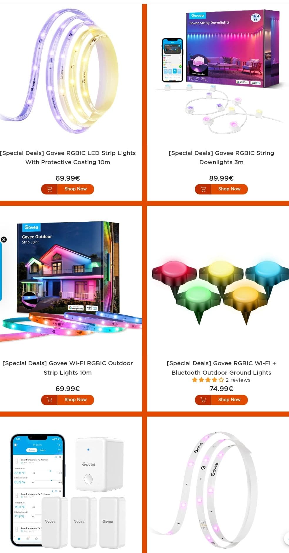 3 επιλεγμένα προϊόντα Govee συνολικής αξίας 90€