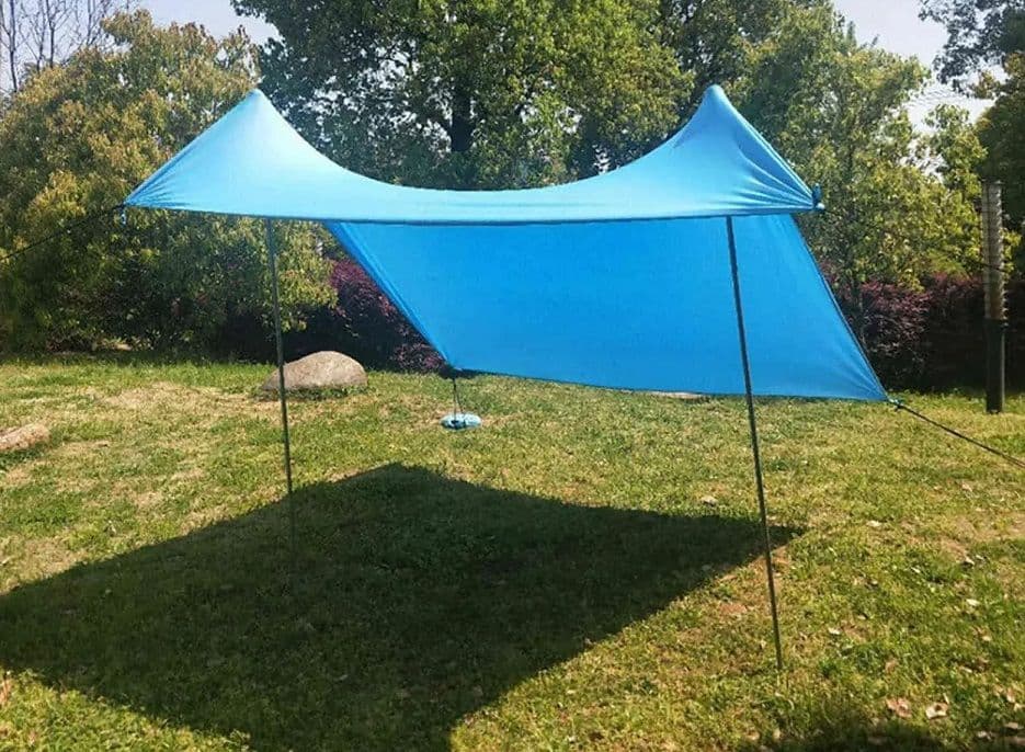 Σκίαστρο Beach Sunshade Tent Camping Sun Shelter με 2 ορθοστάτες & 4 σάκους για άμμο 300Χ300Χ200εκ. 39,57 €