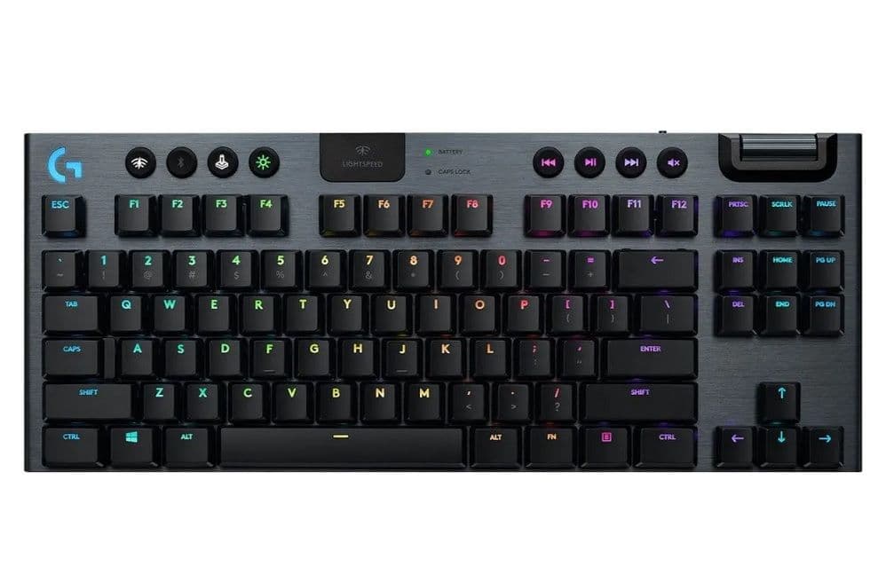 Logitech Πληκτρολόγιο G915 RGB Carbon TKL Tactile Ασύρματο