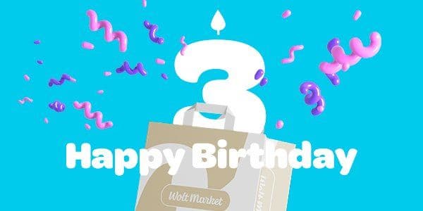 Wolt 3rd Birthday εως -50% στο Wolt Market