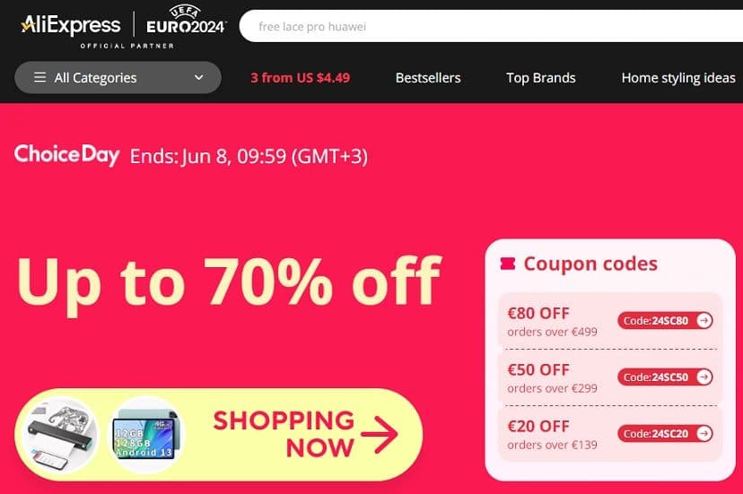 Κωδικοί έκπτωσης για την Choice Day στο Aliexpress