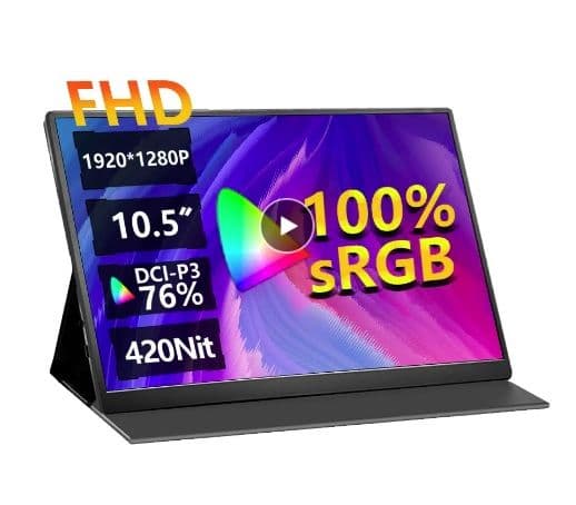 MUCAI 10.5" 1280p Ultra Portable Monitor 16:10 IPS 60Hz