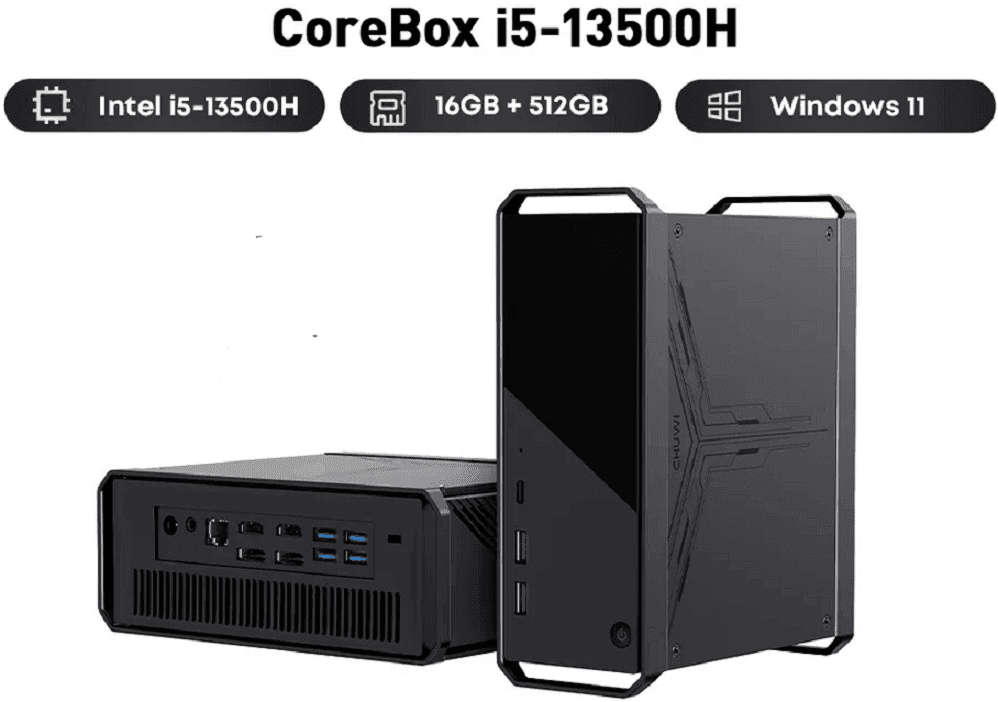 Mini PC CHUWI CoreBox 5th Gen | Intel Core i5-13500H | 16 GB LPDDR5 RAM | 512 GB NVMe SSD | Windows 11