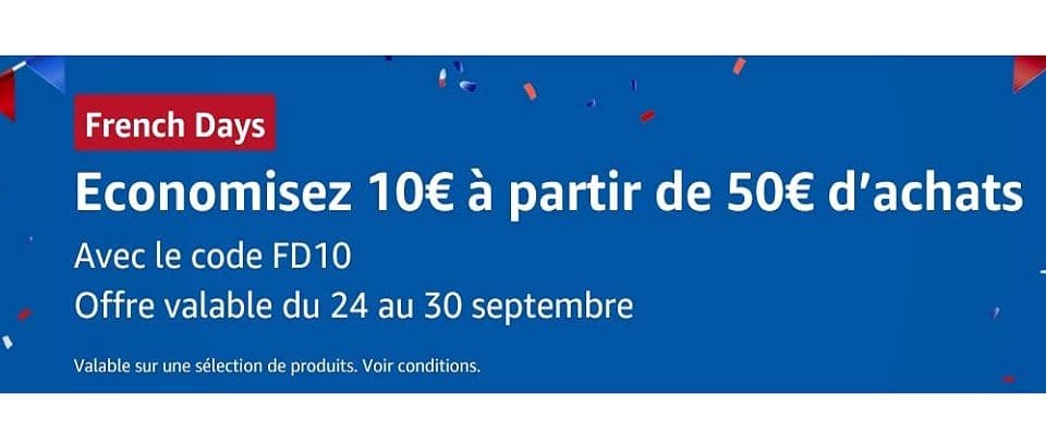 Έκπτωση 10€ για αγορές από 50€ - Amazon FR