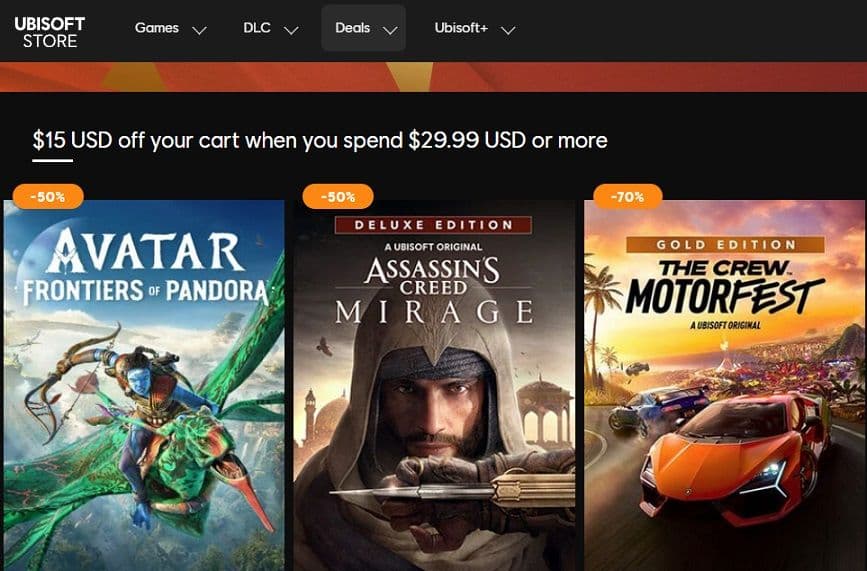 Έκπτωση 15€ σε αγορές PC video games από 29.99€ στην Ubisoft