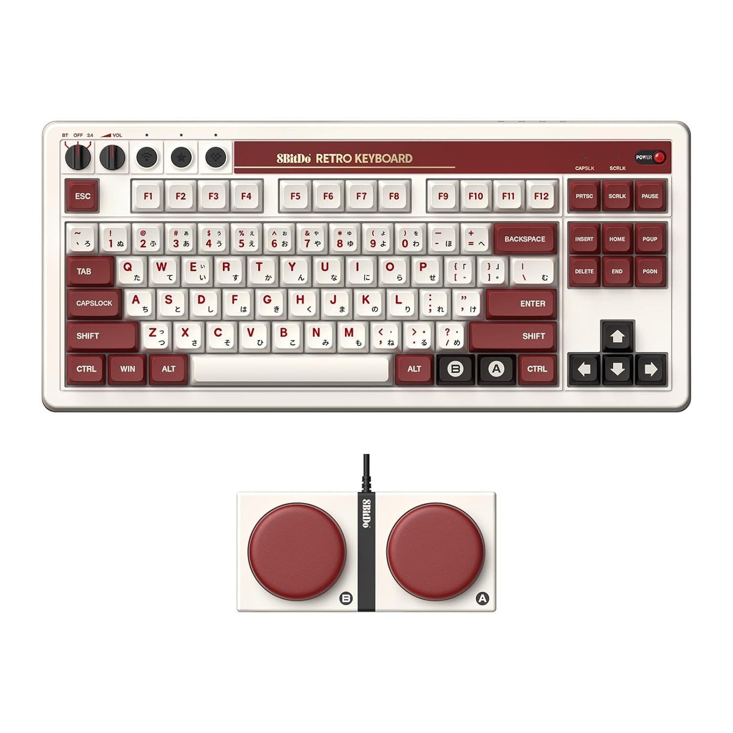 8bitdo Retro Fami Edition (Kailh Box White V2) Ασύρματο Μηχανικό Πληκτρολόγιο